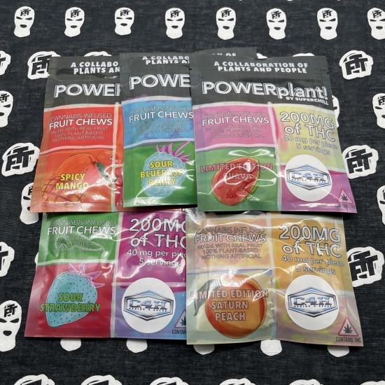 POWERplant! by Superchill & Coming4Headz - Limited Edition Saturn Peach Rosin Infused Fruit Chew Edibles (200mg)