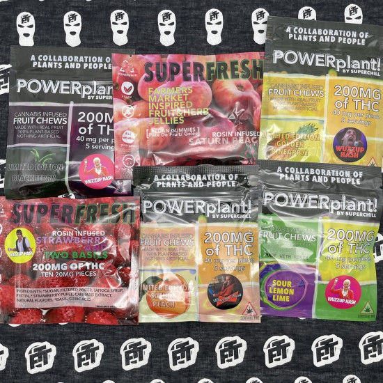 POWERplant! by SUPERCHILL & Trichadelics - Sour Strawberry Fruit Chew Edibles (200mg)