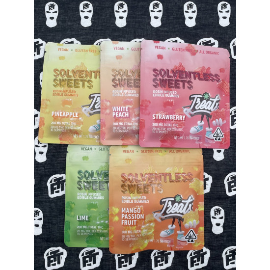 Treats - White Peach Rosin Infused Gummy Edibles (200mg) Treats - White Peach Rosin Infused Gummy Edibles (200mg)